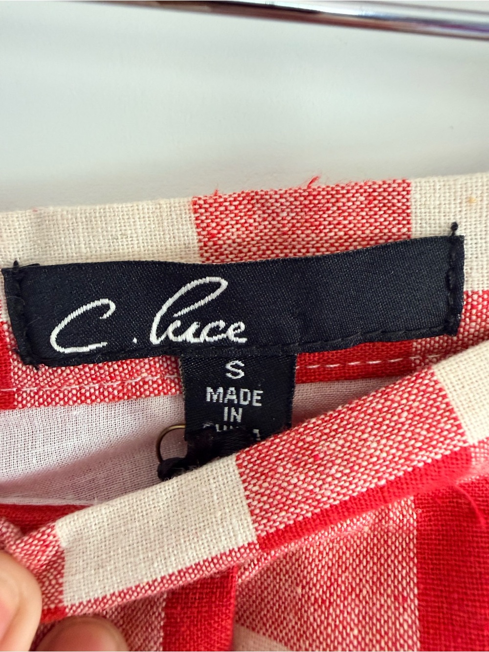 C. Luce Red & White Gingham Plaid A-Line Skirt Cottagecore Picnic NWT Small - Picture 4 of 5
